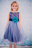 Multi-Sequin Trio Color Tulle Dress