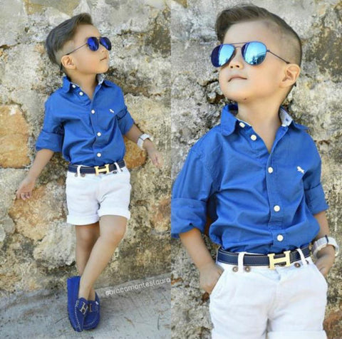 Toddler Boys 2Pc Shirt and White shorts