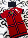 Gucci Dress,Short-Sleeve Web-Trim Dress