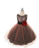 Multi-Sequin Trio Color Tulle Dress