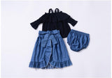 3-PC sling top,Denim skirt,PP shorts